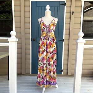 Me 2 Magic Anthropologie Floral Maxi Dress Women’s Size Medium